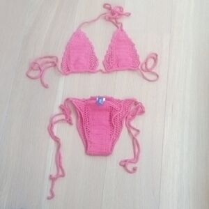 Beauty & the Beach Pink Crochet Bikini